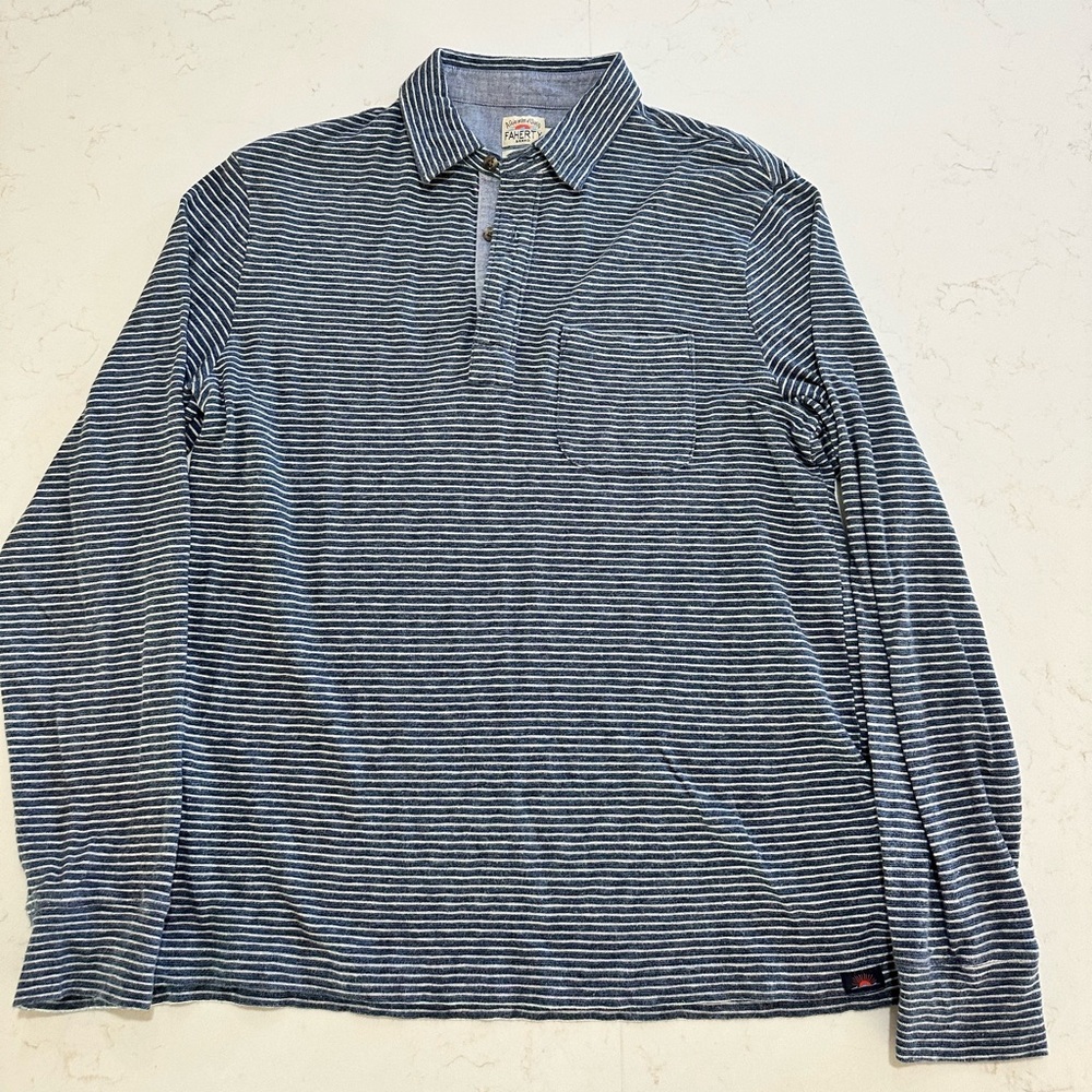 FAHERTY Men’s Long Sleeve Polo size small